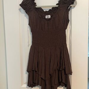 Brown Ruffled romper